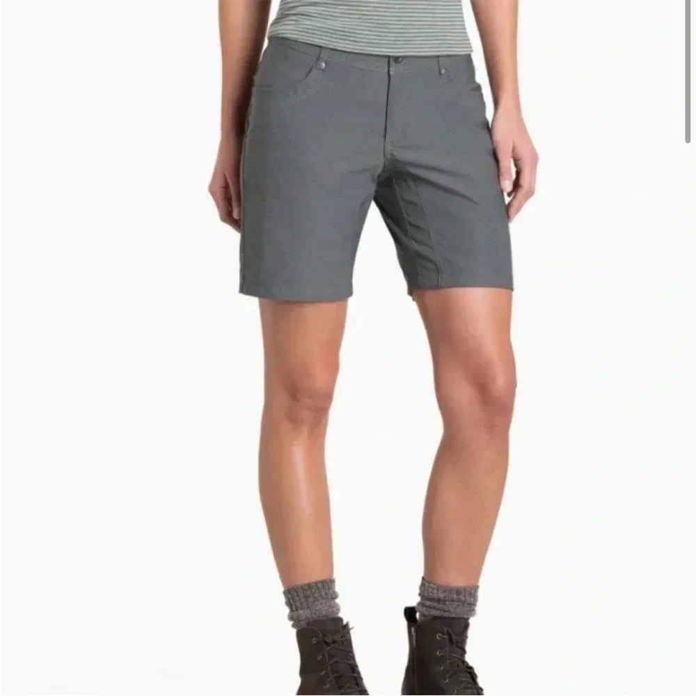 Kuhl Women’s Trekr 8 inch Inseam Shorts Stone Gray Hiking Outdoors